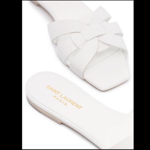 YSL Saint Laurent nu pieds Tribute flat sandals leather slides mules siz…